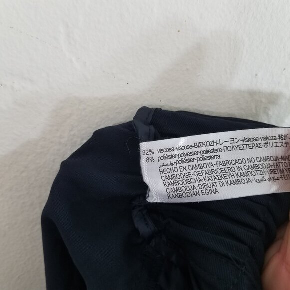 Zara Navy High Rise Cuffed Legs Pants Size S - Picture 8 of 8